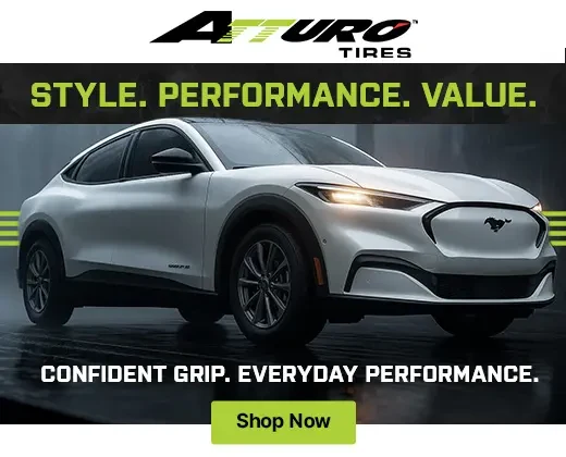 Atturo all-season tires ad on AmericanMuscle