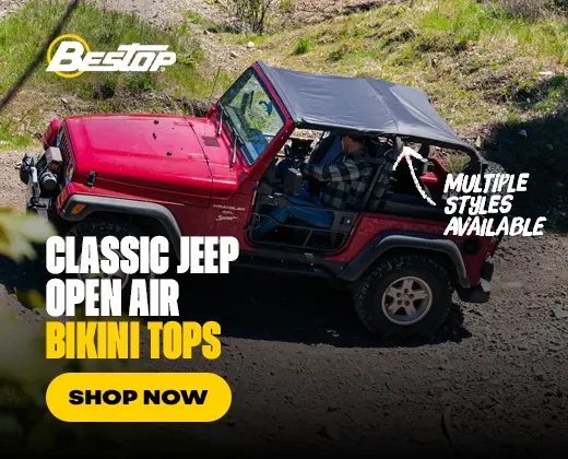 Bestop bikini tops ad on ExtremeTerrain