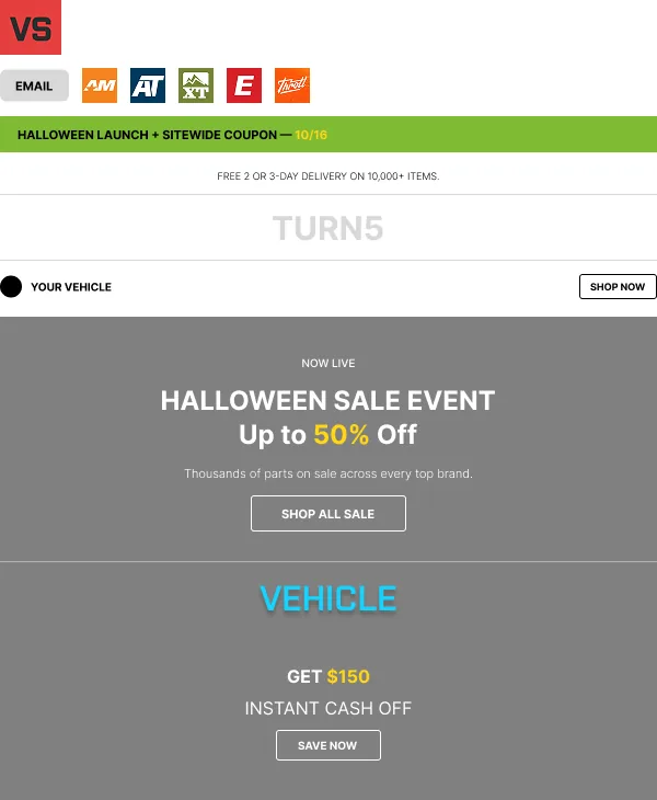 Wireframe for Example 1: Halloween launch email
