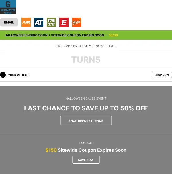 Wireframe for Example 6: ending soon email