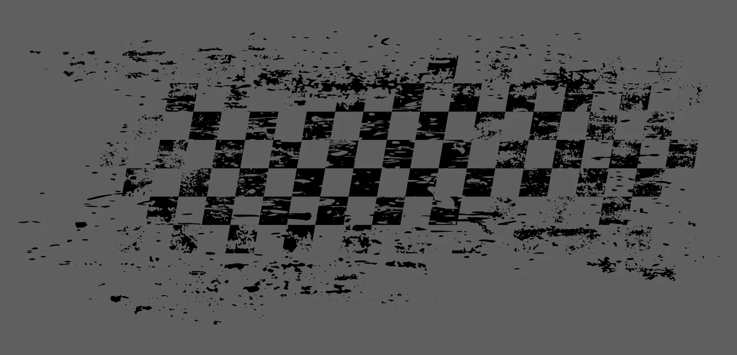 Distressed checkered flag texture from the throtl Throwdown style guide